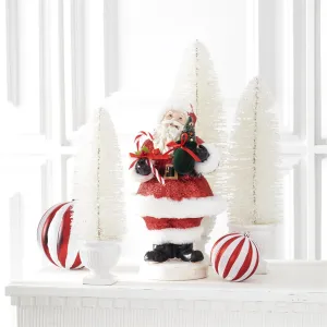 14.75 Inch Vintage Santa w/Red Glittered Coat