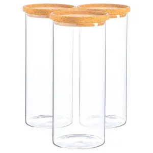 1.5L Scandi Storage Jars with Cork Lids - Pack of Three - By Argon Tableware