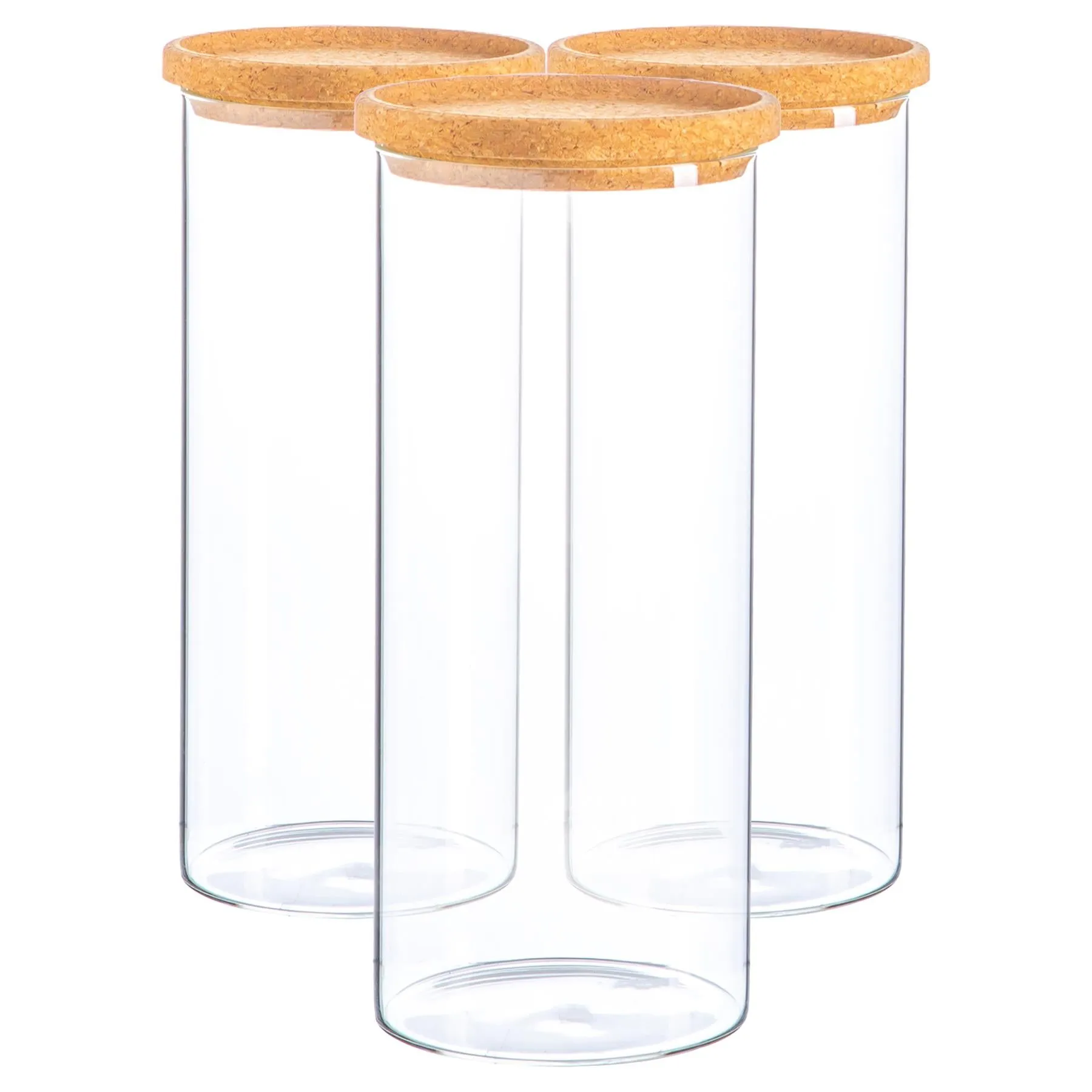 1.5L Scandi Storage Jars with Cork Lids - Pack of Three - By Argon Tableware