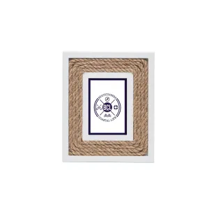 2.5 x 3.5 in. White Trim with Natural Rope Picture Frame