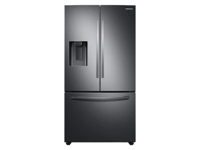 27 cu. ft. Large Capacity 3-Door French Door Refrigerator with External Water & Ice Dispenser in Black Stainless Steel