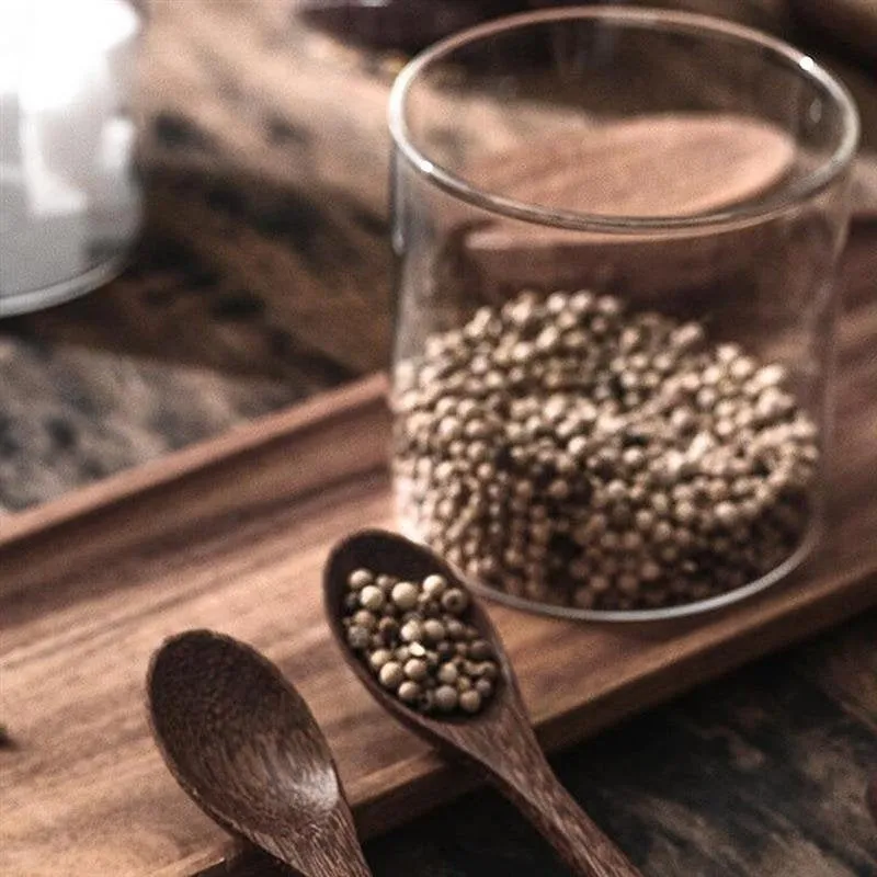 3 Pcs Spice Jar Set | Glass Jar with Bamboo Lid | Food Storage | Candle Jars | KitchenSeasoning | Organization | Salt Condiment Pot Spoon