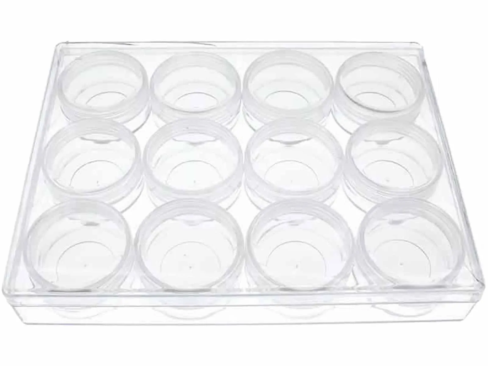 31.8mm - 1.25 inch Plastic Storage Containers - Screw On Lids - 12pc