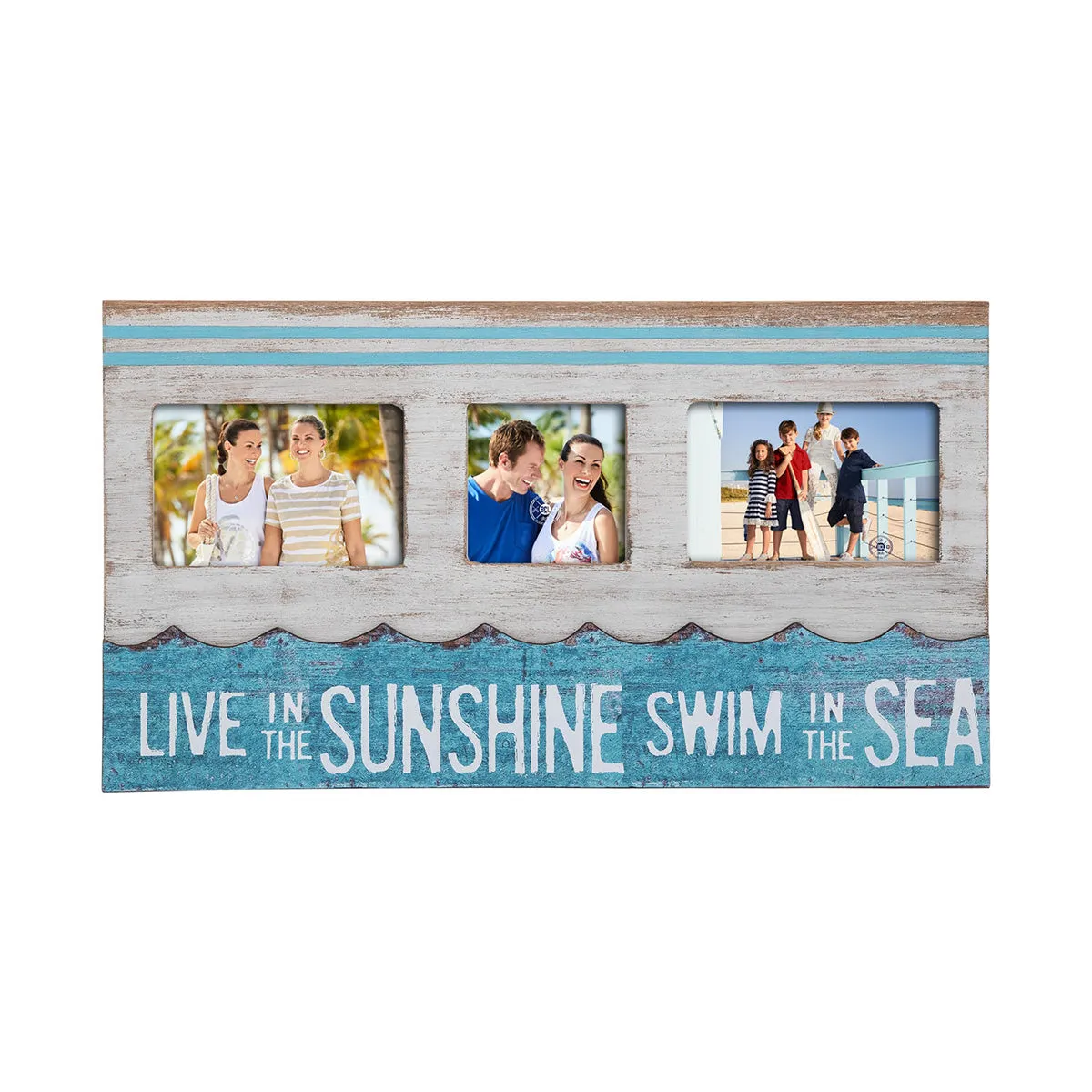 6 x 4 in. & 4 x 4 in. Sunshine & Sea Tri-Picture Frame