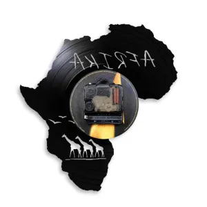 Africa Animals Wildlife Nature Giraffe Vinyl Led Vinyl Record Wall Clock Art