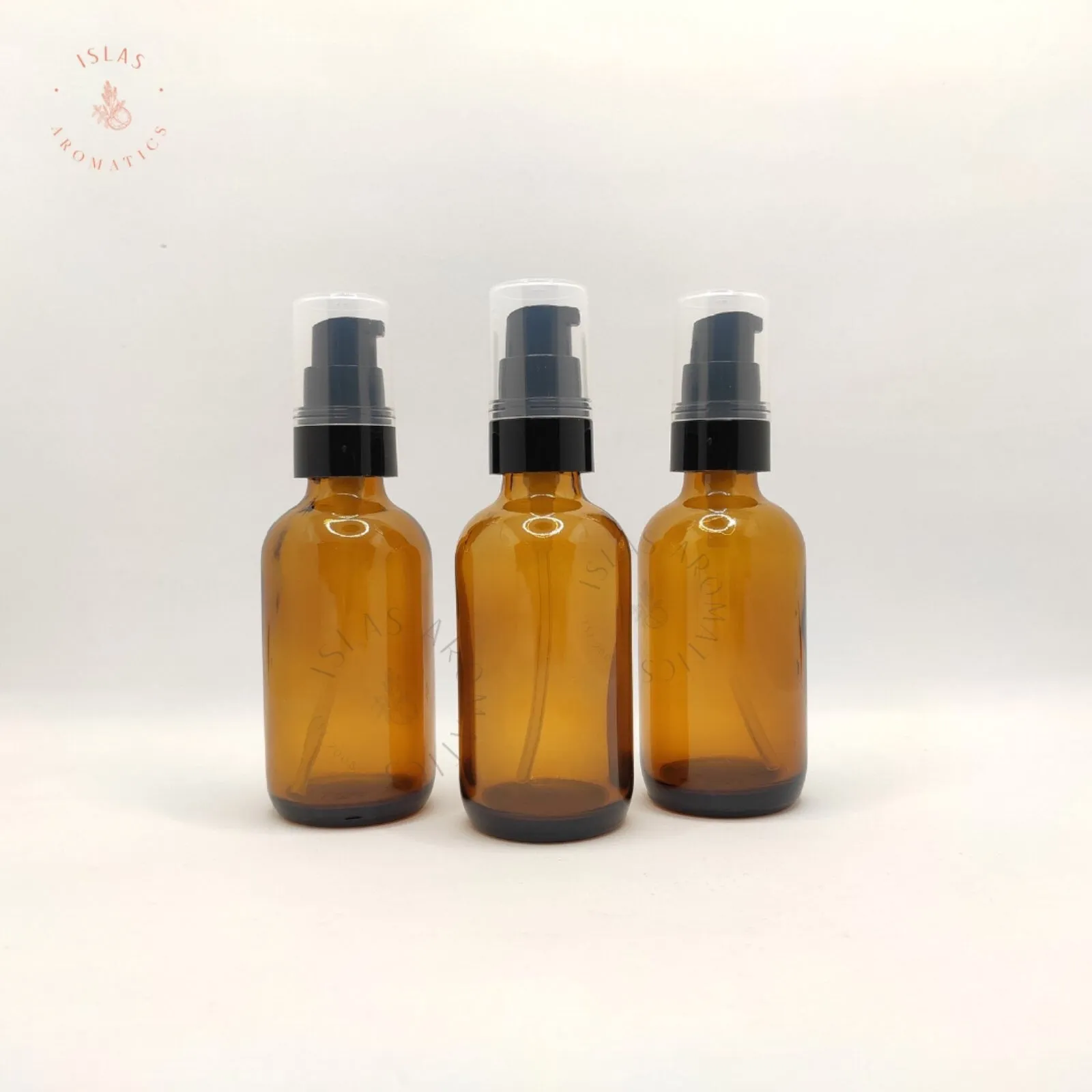 Amber Glass Bottle 60ml w/ Pump