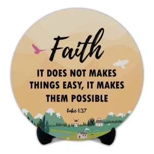 AR Creative Faith It - Bible Verse Wooden Showpiece for Study Table, Book Shelf, Office Desk, Home Decoration, Bible Quotes MDF Wooden Gift, Bible Verse, Home, Office Decor, (6.5 inch x 6.5 inch)