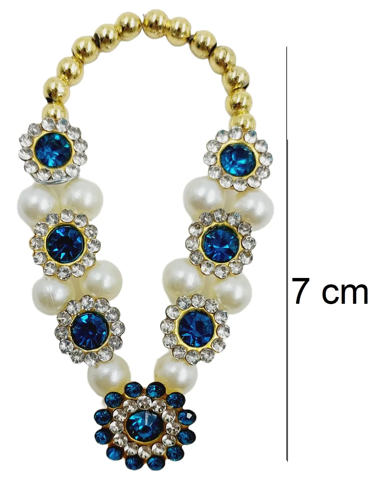 ARTISKRITI Small Multi Jarkan Mala for God Idol Murti Mala Garland Haar for God Idols, Small Mala for Statue, Figurines, 7 cm (Multi Jarkan)
