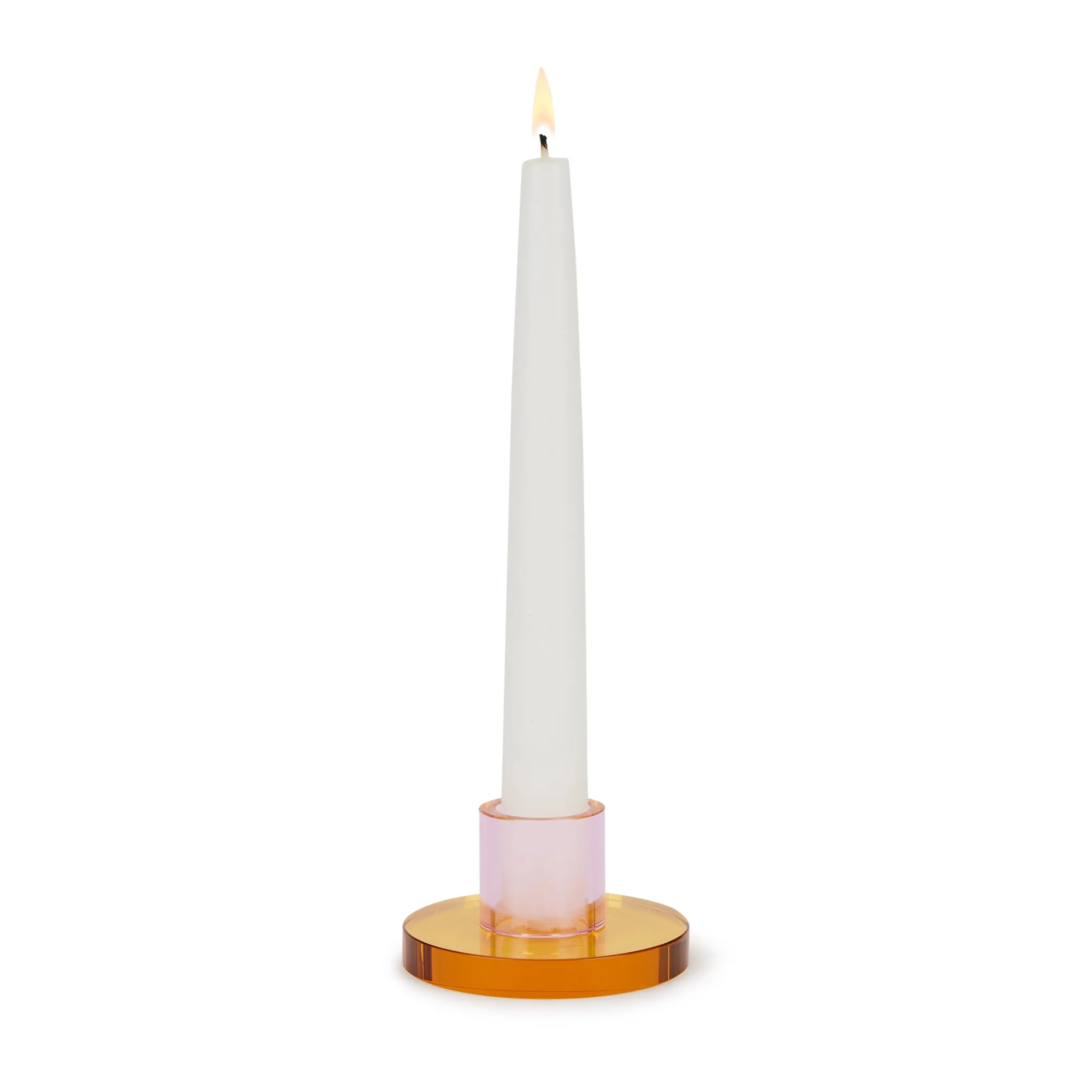 Astra Crystal Candle Holder - Yellow