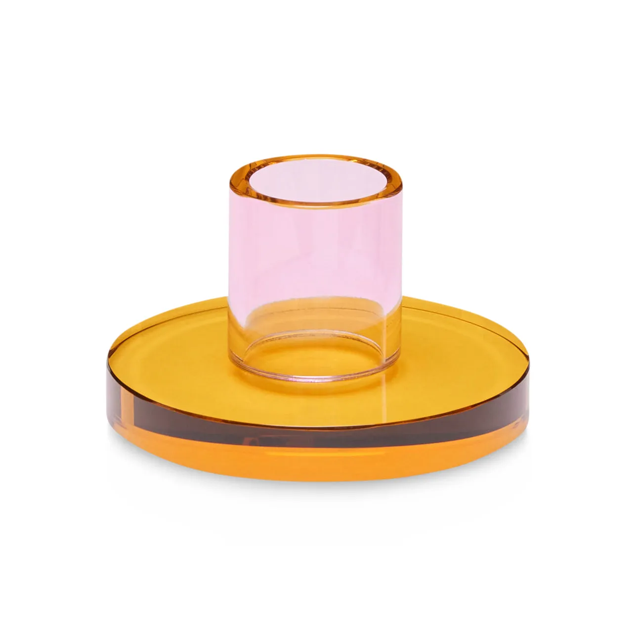 Astra Crystal Candle Holder - Yellow
