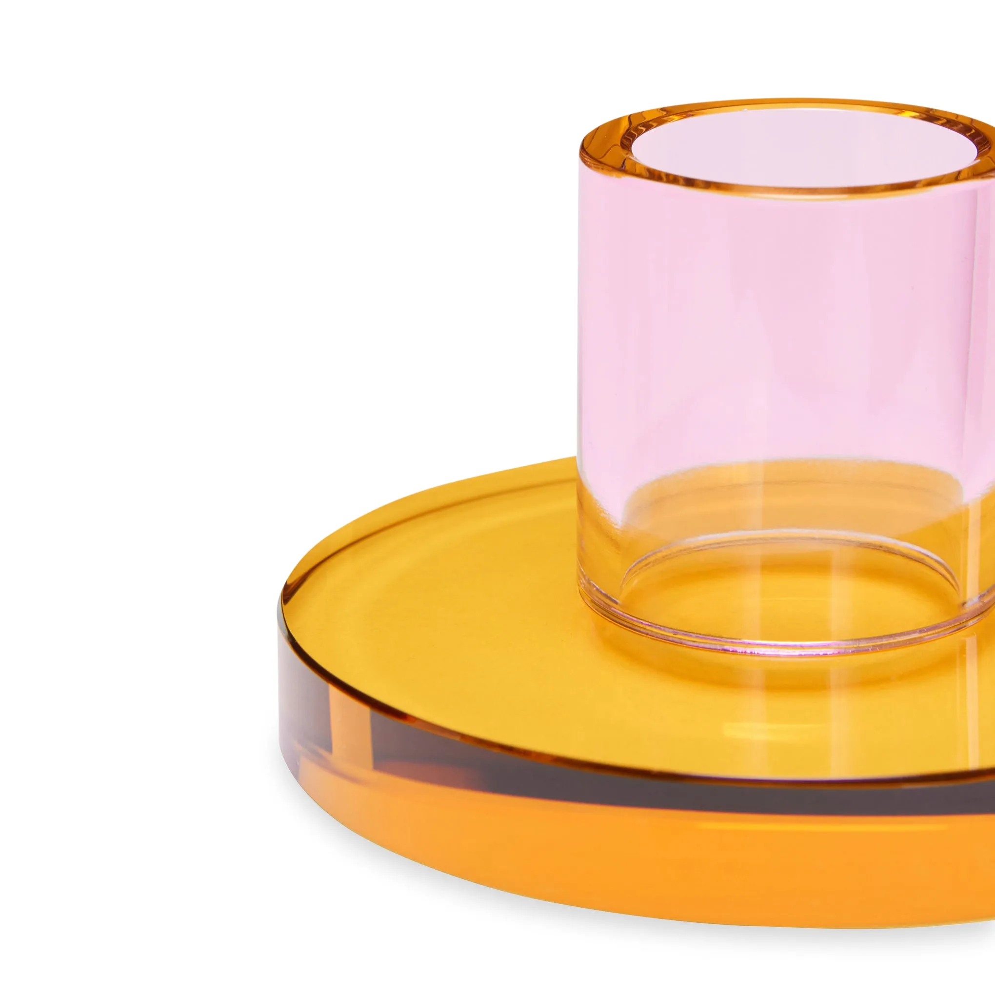 Astra Crystal Candle Holder - Yellow