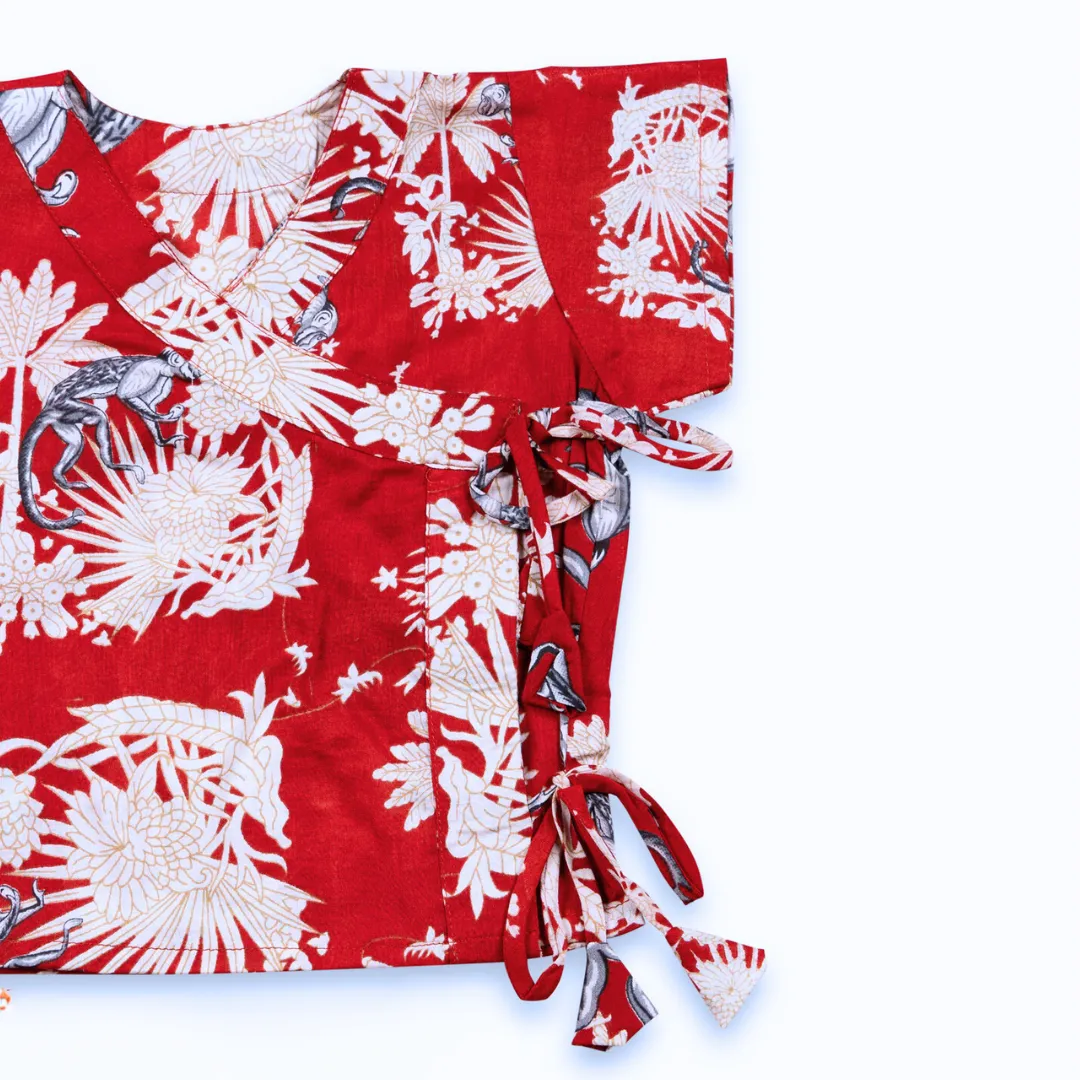 Baby Co-ord Set | Funky Monkey Red | 0-1 Year