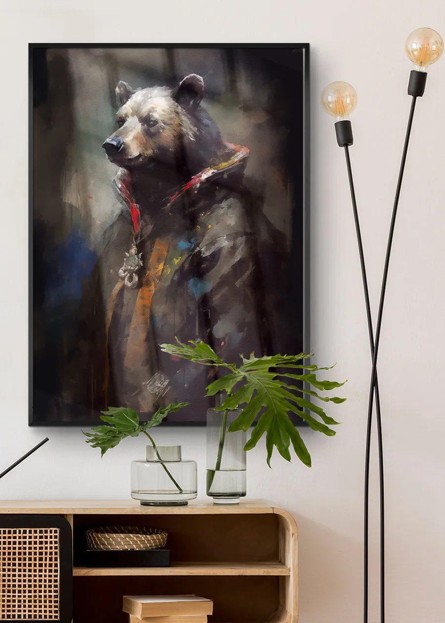 Bear Painting Renaissance Style Portrait
