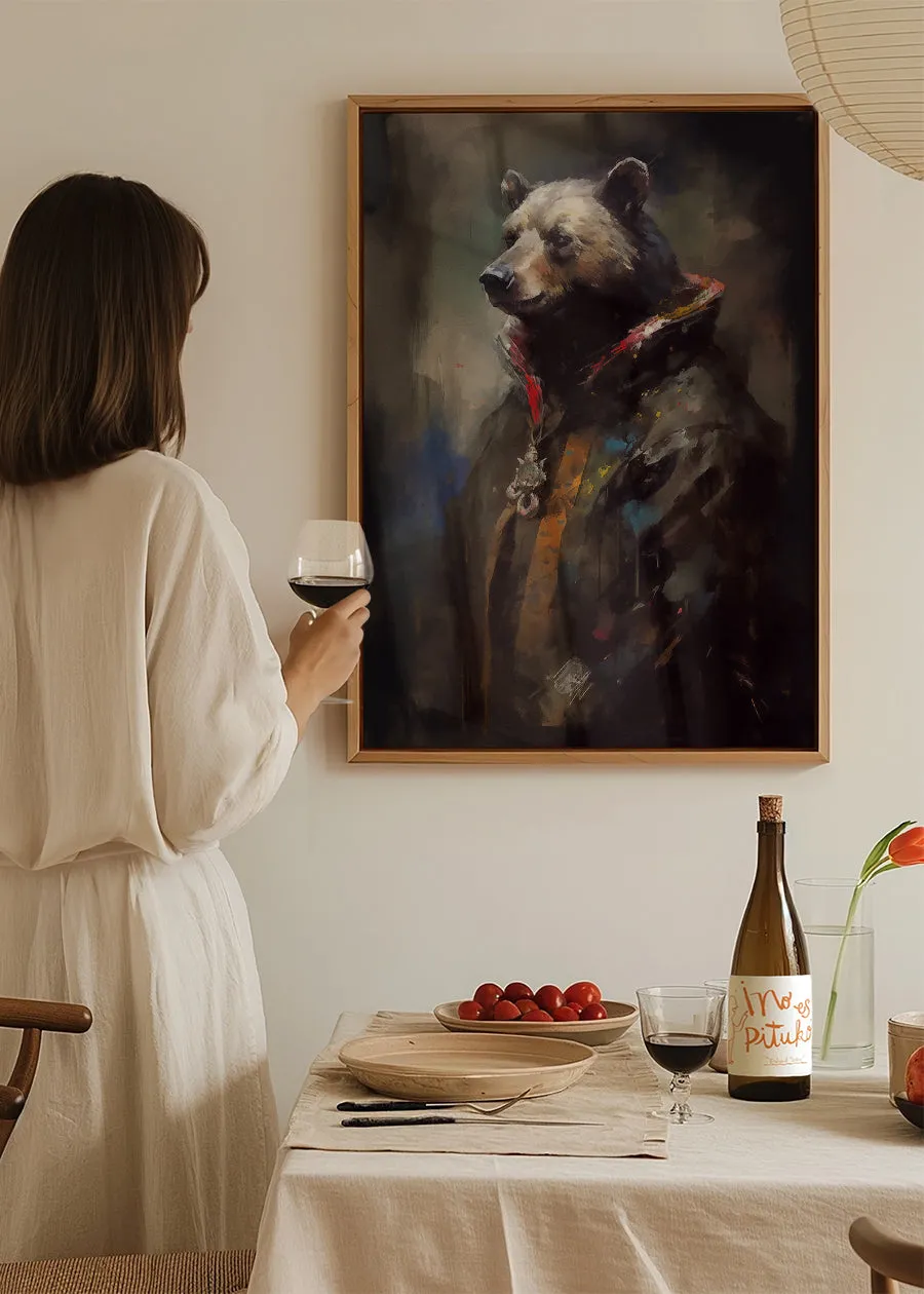 Bear Painting Renaissance Style Portrait