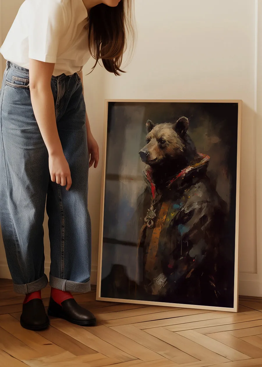 Bear Painting Renaissance Style Portrait