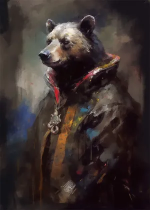 Bear Painting Renaissance Style Portrait