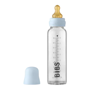 BIBS Baby Glass Bottle Complete Set 225ml | Baby Blue