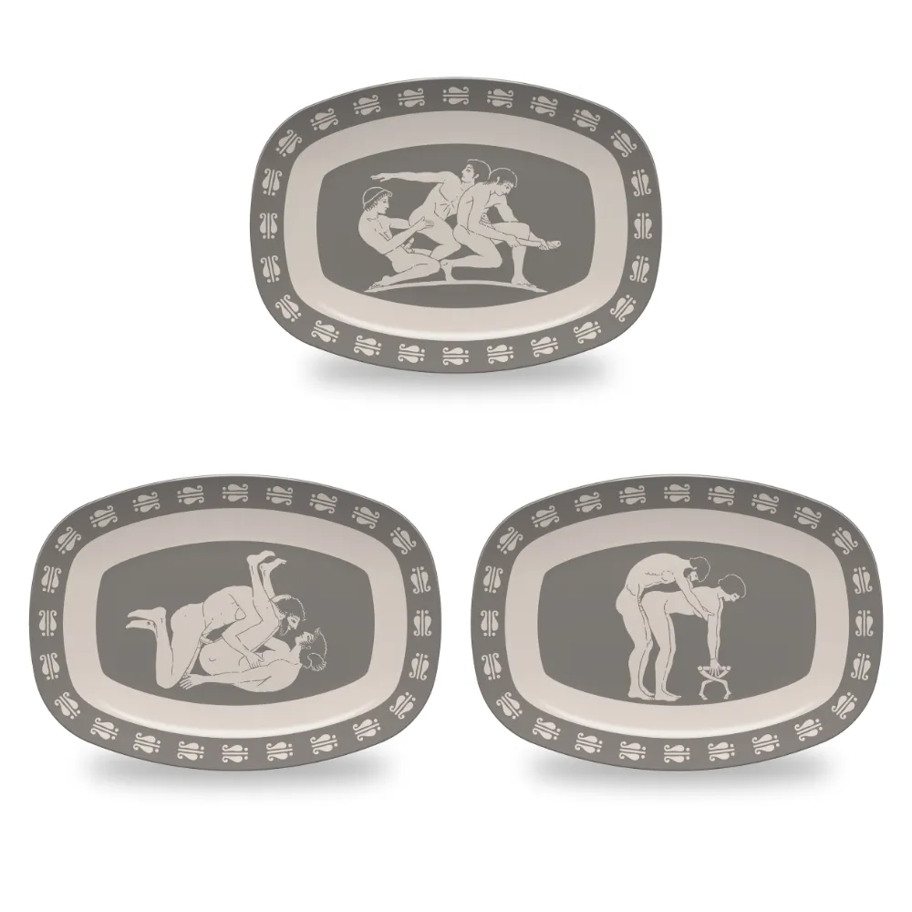 Birdcage Inspired Greek Boy Dinnerware - Platter Sets