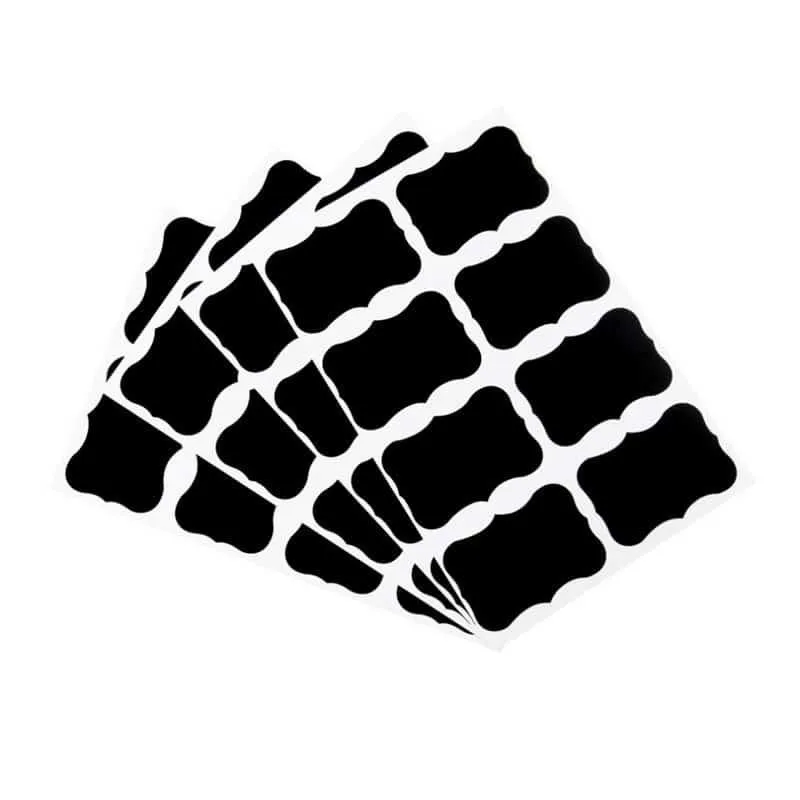 Black Label Stickers Set For Jars & Glass