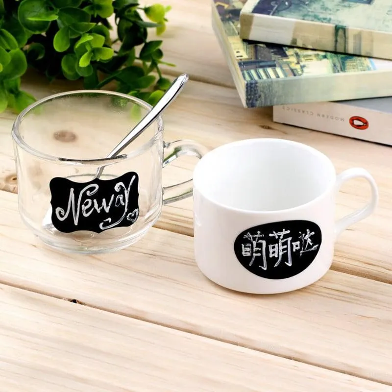 Black Label Stickers Set For Jars & Glass