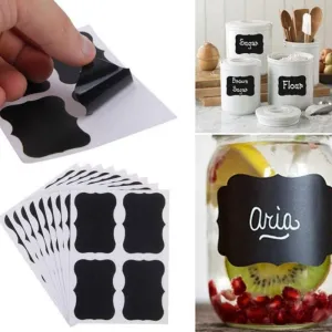 Black Label Stickers Set For Jars & Glass