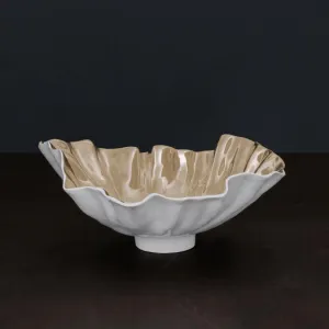 Bloom Medium Bowl White and Gold