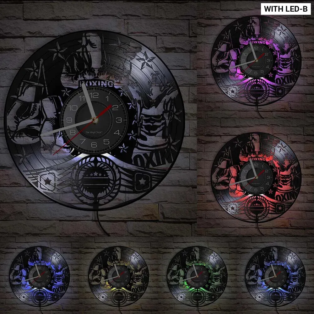 Boxing Gym Vinyl Record Wall Clock