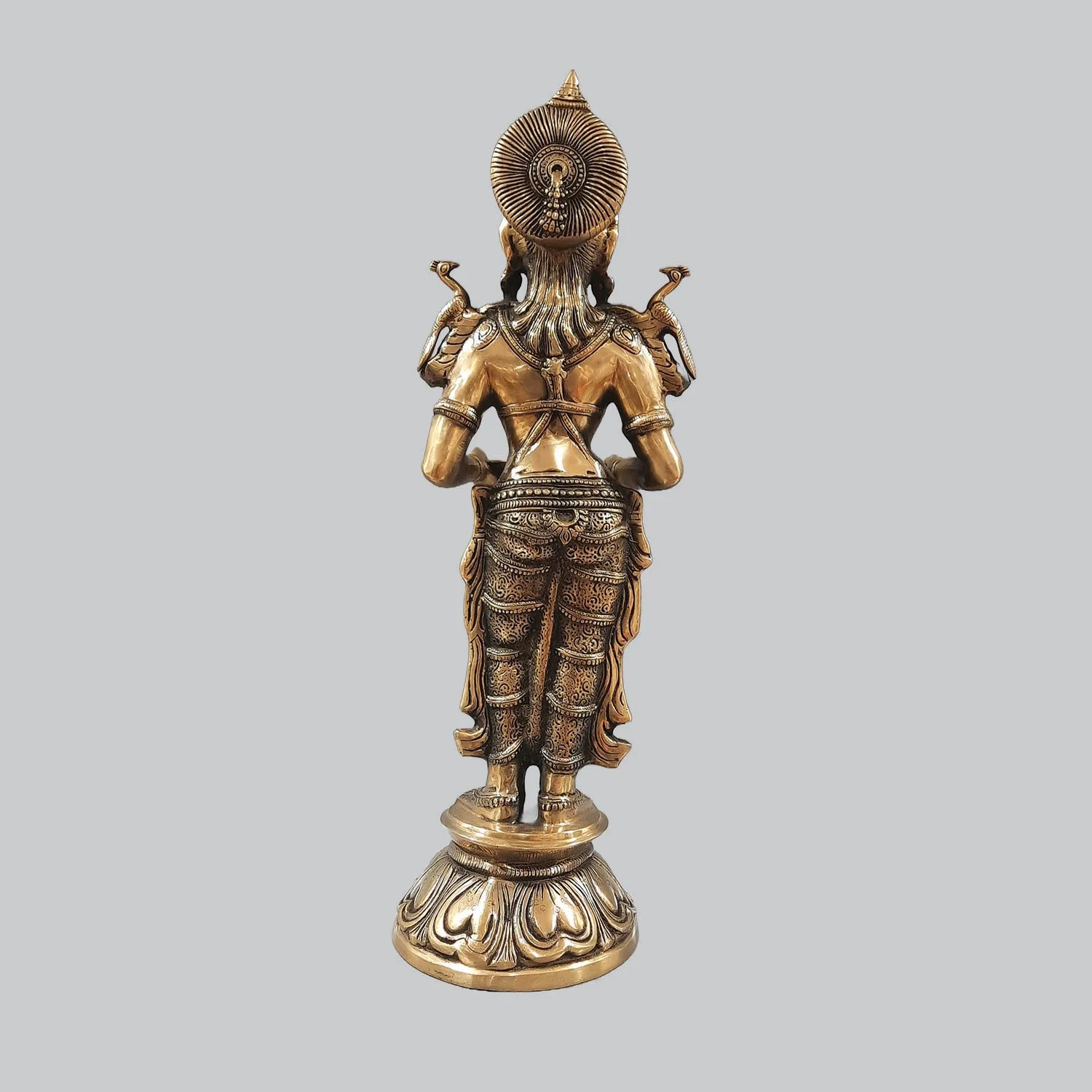 Brass Deep Laxmi Standing with Base 30 in