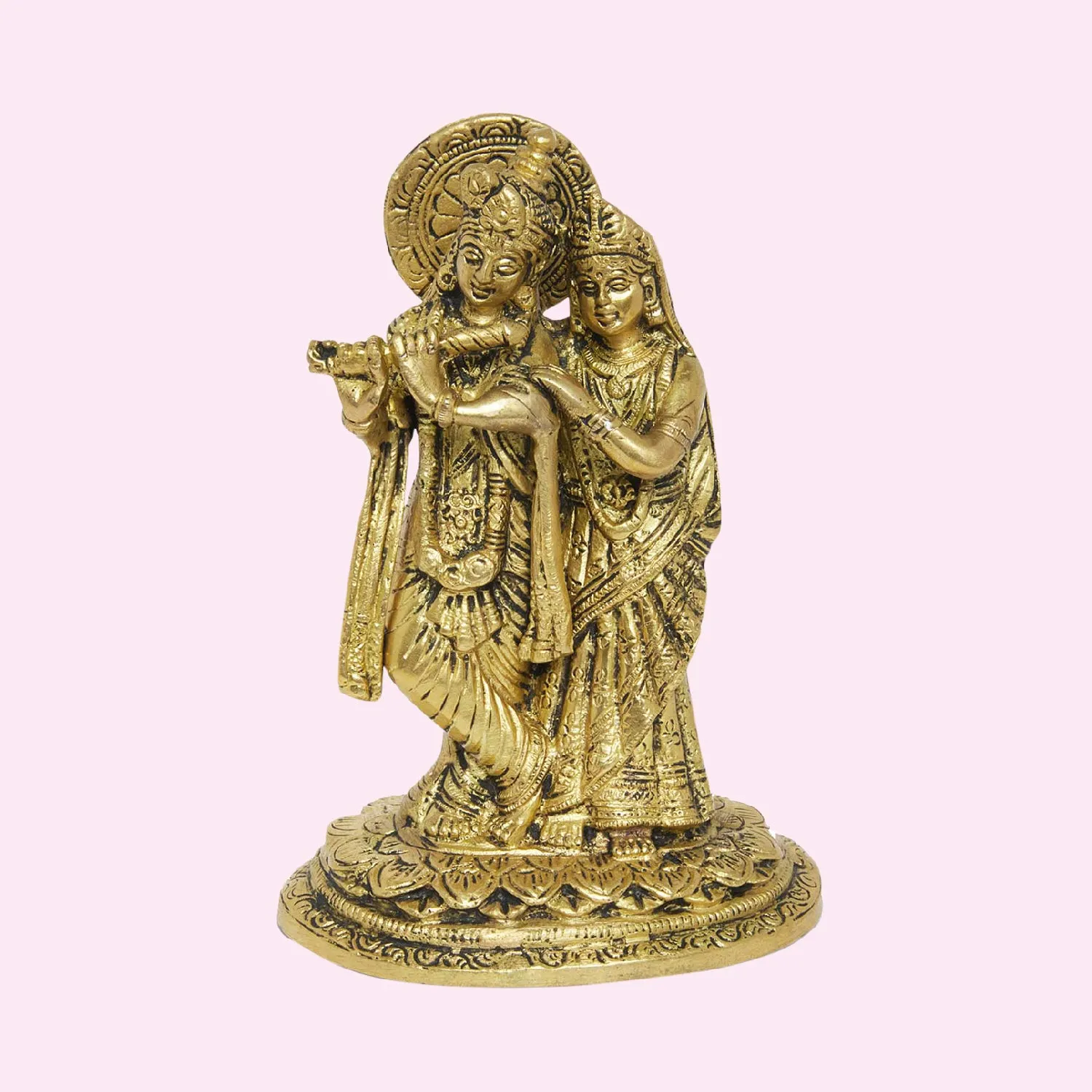 Brass Radha Krishna Jodi 7.5 in