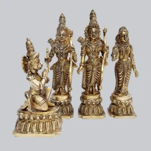 Brass Ram Darbar (Set of 4) 12.5 in