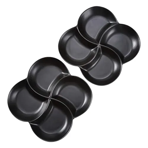 Bruntmor 85 Ceramic Stackable Serving Tray Set of 2 Appetizer Platters Black