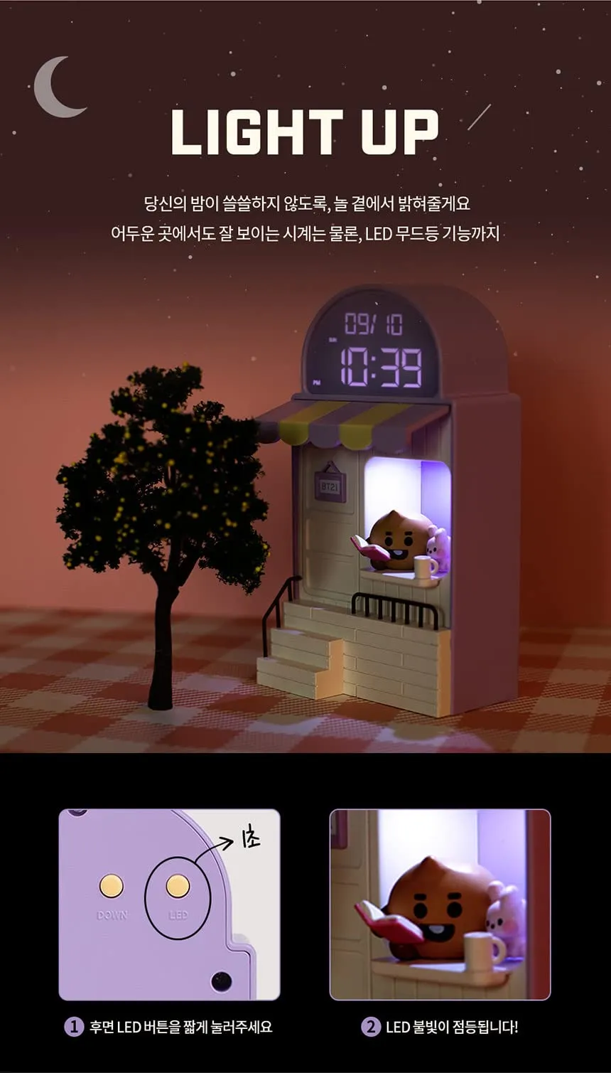 BT21 Chimmy Cafe Clock Led Desk Clock / Figure Home Deco