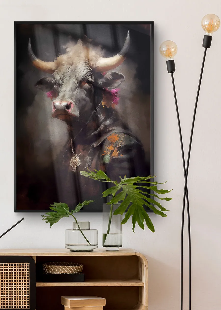 Bull Painting Renaissance Style Portrait