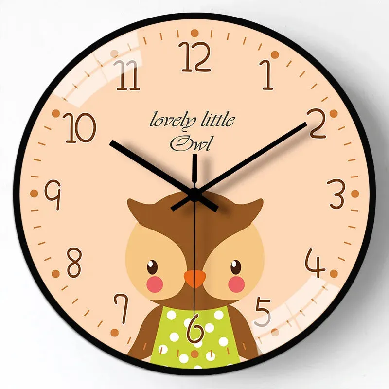 Cartoon Wall Clock 8/12 Inch Modern Design For Kids Room Or A Gift