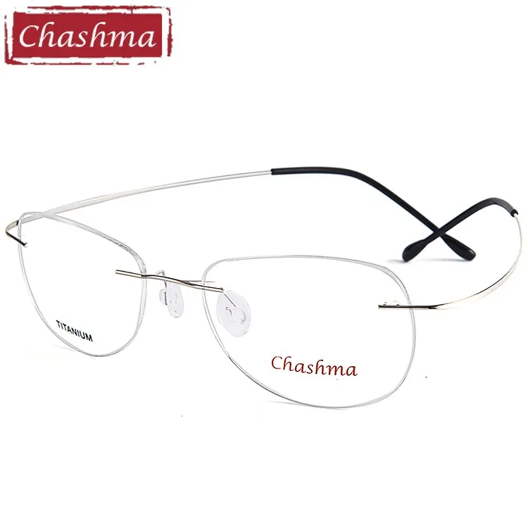 Chashma Men's Rimless Square Titanium Eyeglasses 6009