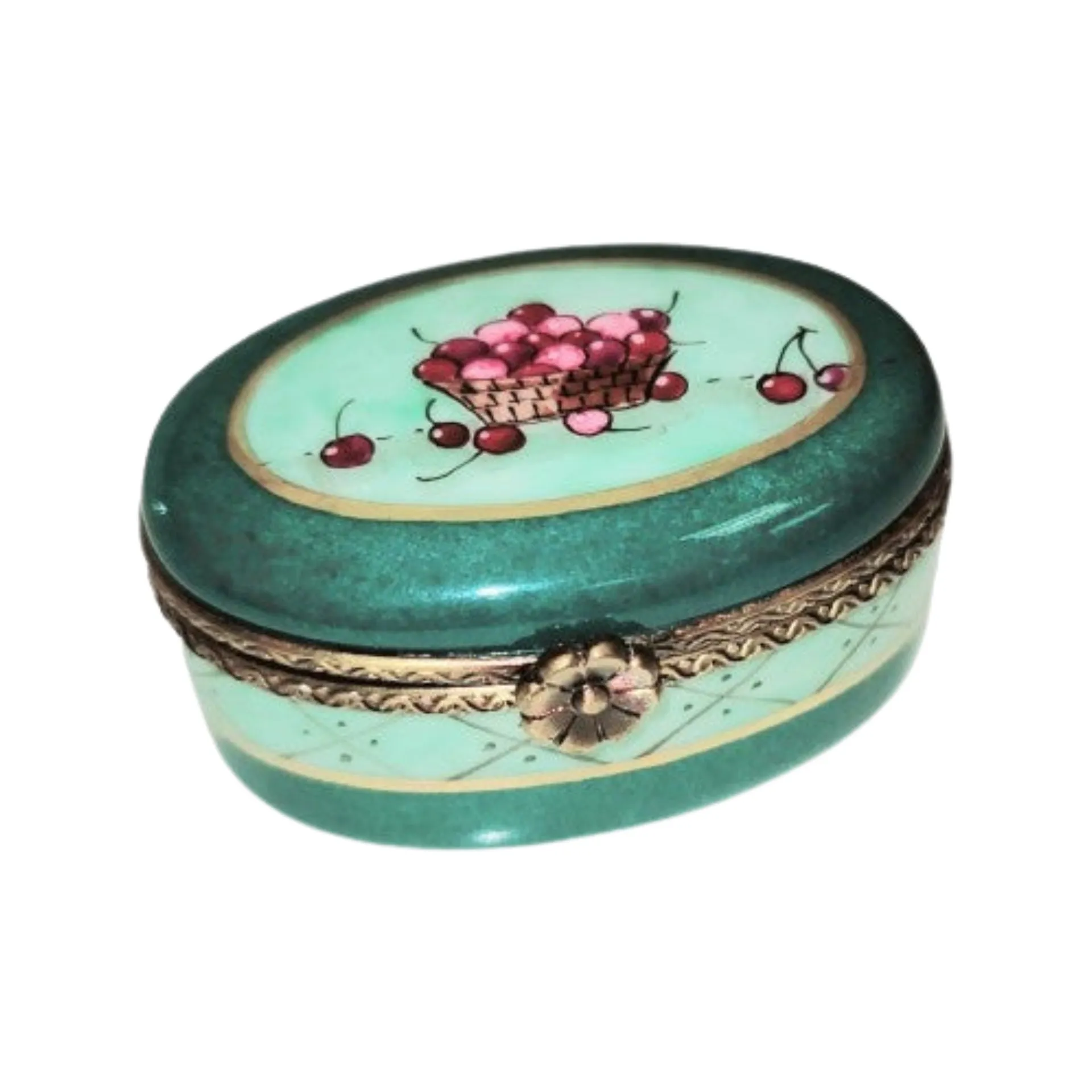 Cherries on Green Oval Pill