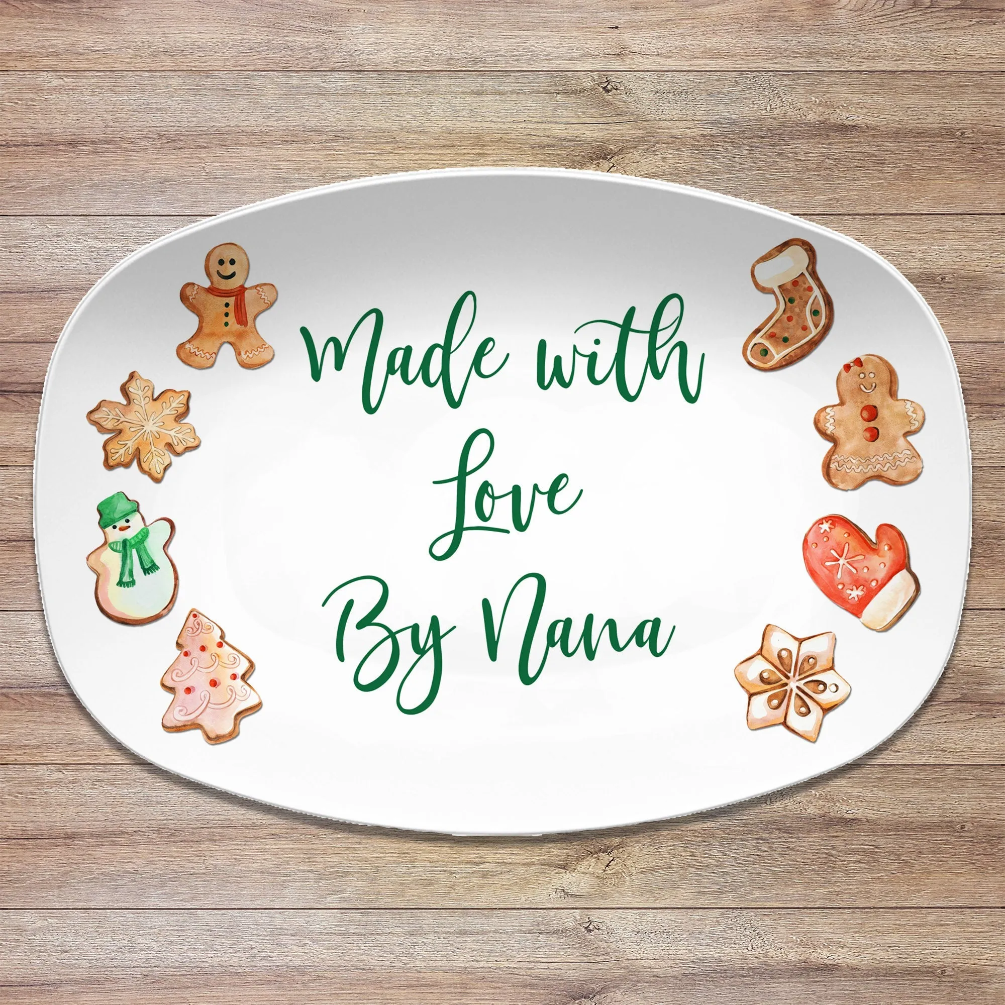 Christmas Cookie Platter  Made with Love  Custom Personalized Holiday Platter