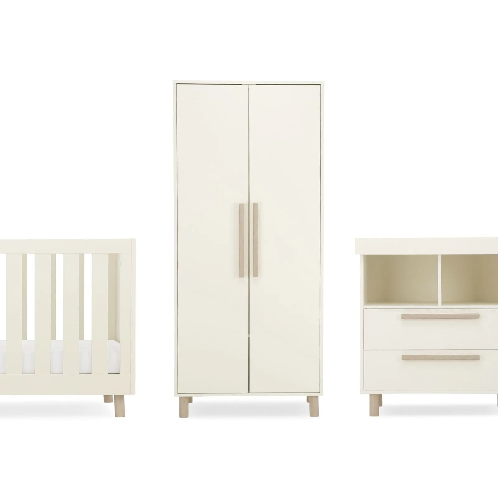 Cuddle Co Harper 3 Nursery Piece Set | Cream & Ash