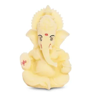 DIVINITI 3D Ganesh Idol for Office Desk Puja Room God Ganesha Idol for Home Decor Ganpati for Gift Office Table Shelves Gifting Idols (8.89 x 5.08 cm)