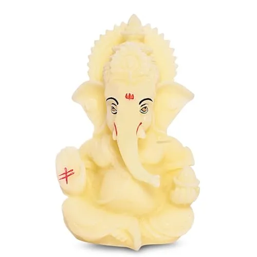 DIVINITI 3D Ganesh Idol for Office Desk Puja Room God Ganesha Idol for Home Decor Ganpati for Gift Office Table Shelves Gifting Idols (8.89 x 5.08 cm)