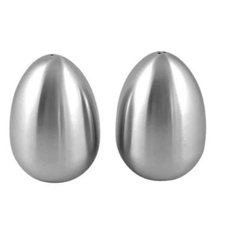 Egg Shaped Stainless Steel Pepper and Salt Jars Set