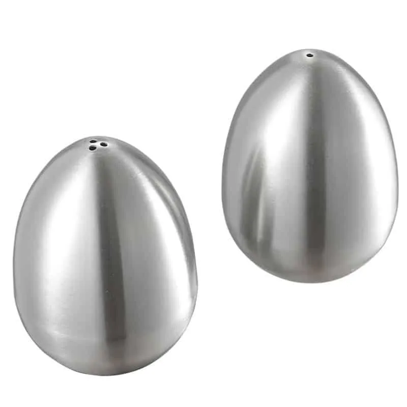 Egg Shaped Stainless Steel Pepper and Salt Jars Set