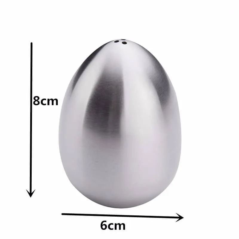 Egg Shaped Stainless Steel Pepper and Salt Jars Set