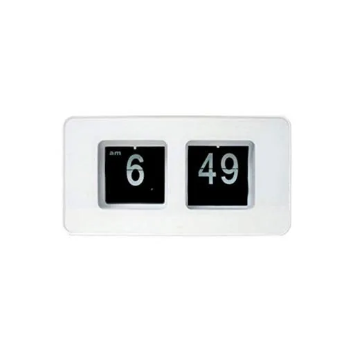 ELBME Electric Clock Creative Novelty Vintage RetroClock Flip Date Time Display AutoPager Electronic Clock (White)