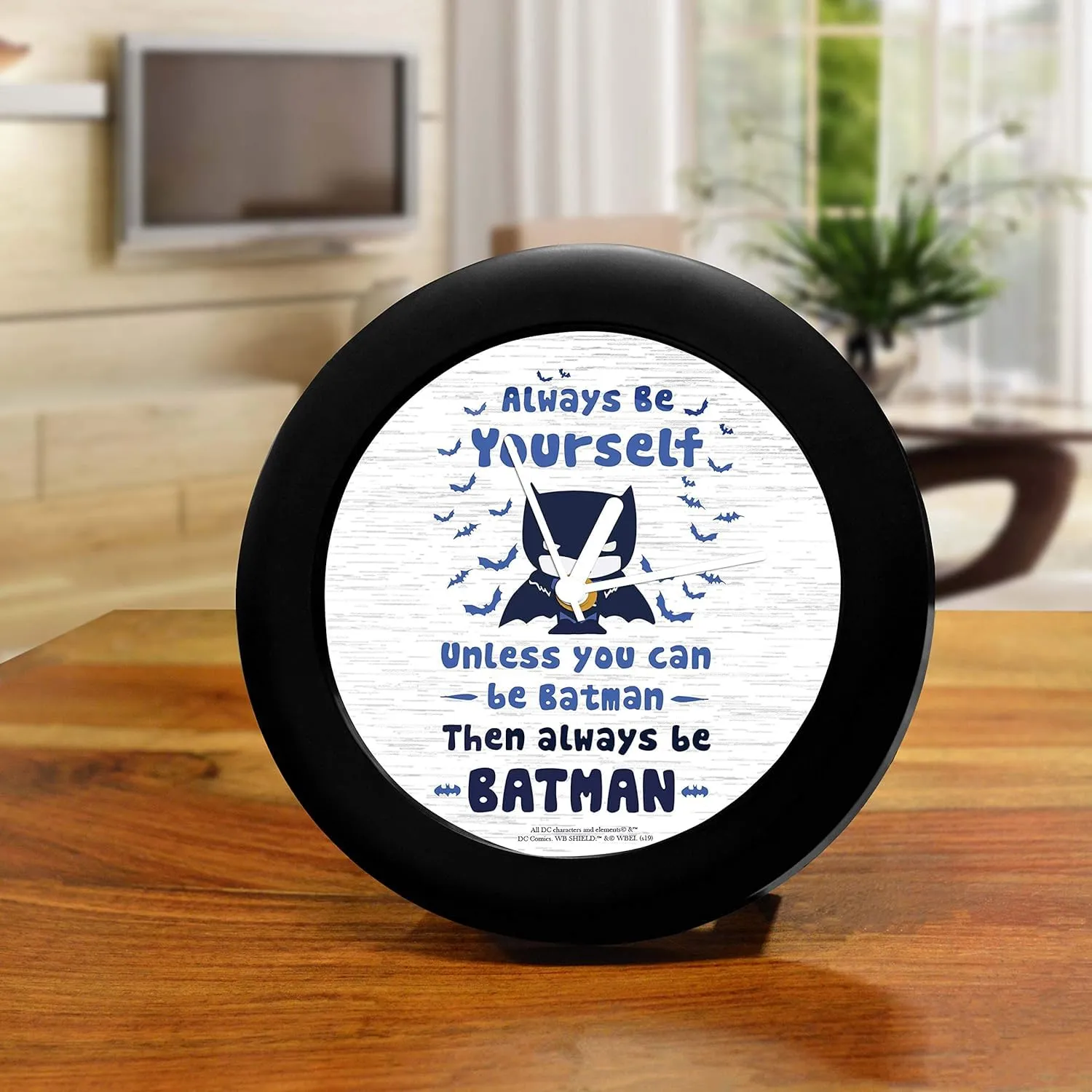 Epic Stuff - DC Comics Always Be Yourself Batman Table Clock Gift,Birthday Gift Official Licensed by Warner Bros, USA (India) Best Valentine's Day Gift