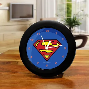 Epic Stuff - DC Comics Superman Blue Logo Table Clock Gift Set Birthday Gift Official Licensed by Warner Bros,USA