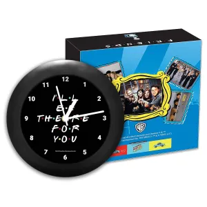 Epic Stuff - Friends TV Series - I'll Be There for You (Black) Round Table Clock (with Numbers) - Officially Licensed by Warner Bros, USA.