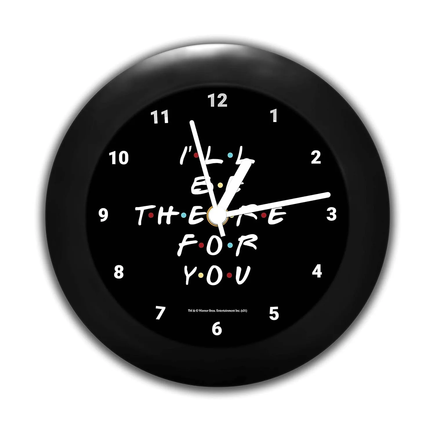 Epic Stuff - Friends TV Series - I'll Be There for You (Black) Round Table Clock (with Numbers) - Officially Licensed by Warner Bros, USA.