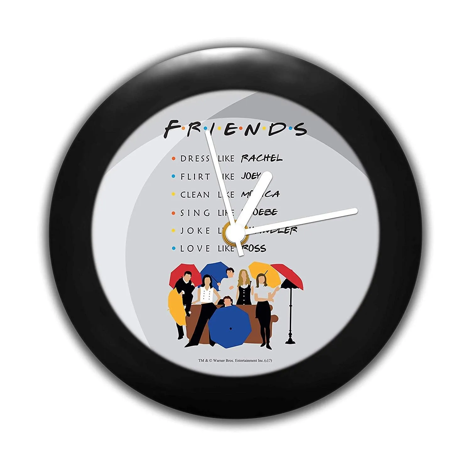 Epic Stuff - Friends TV Series Umbrella, Plastic, Table Clock for Home, Office Desk - Official Licensed by Warner Bros, USA (Multicolor)