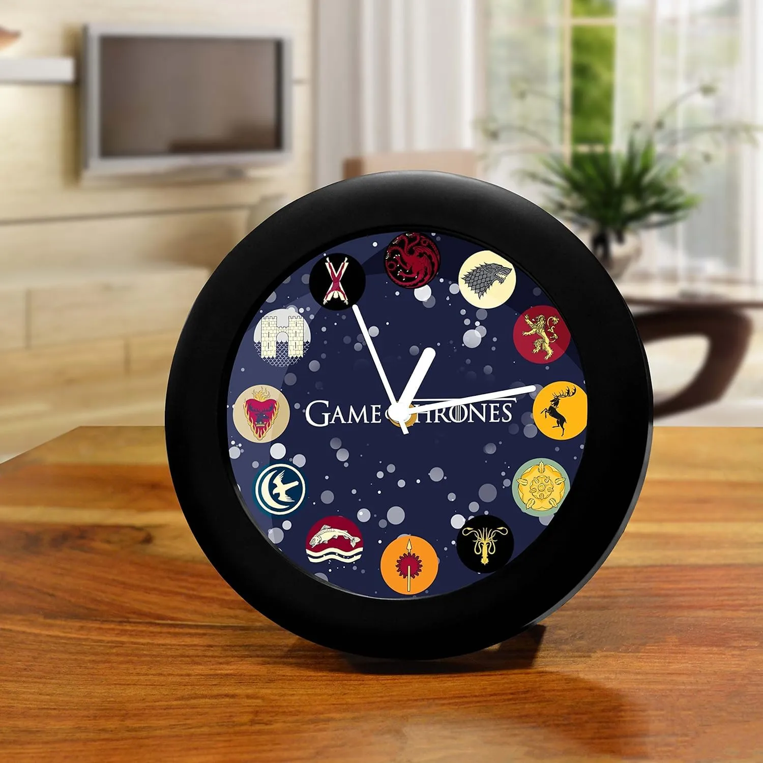 Epic Stuff - Game of Thrones All House Table Clock Plastic (16.5 x 16.5 x 4 cm, Multicolor)